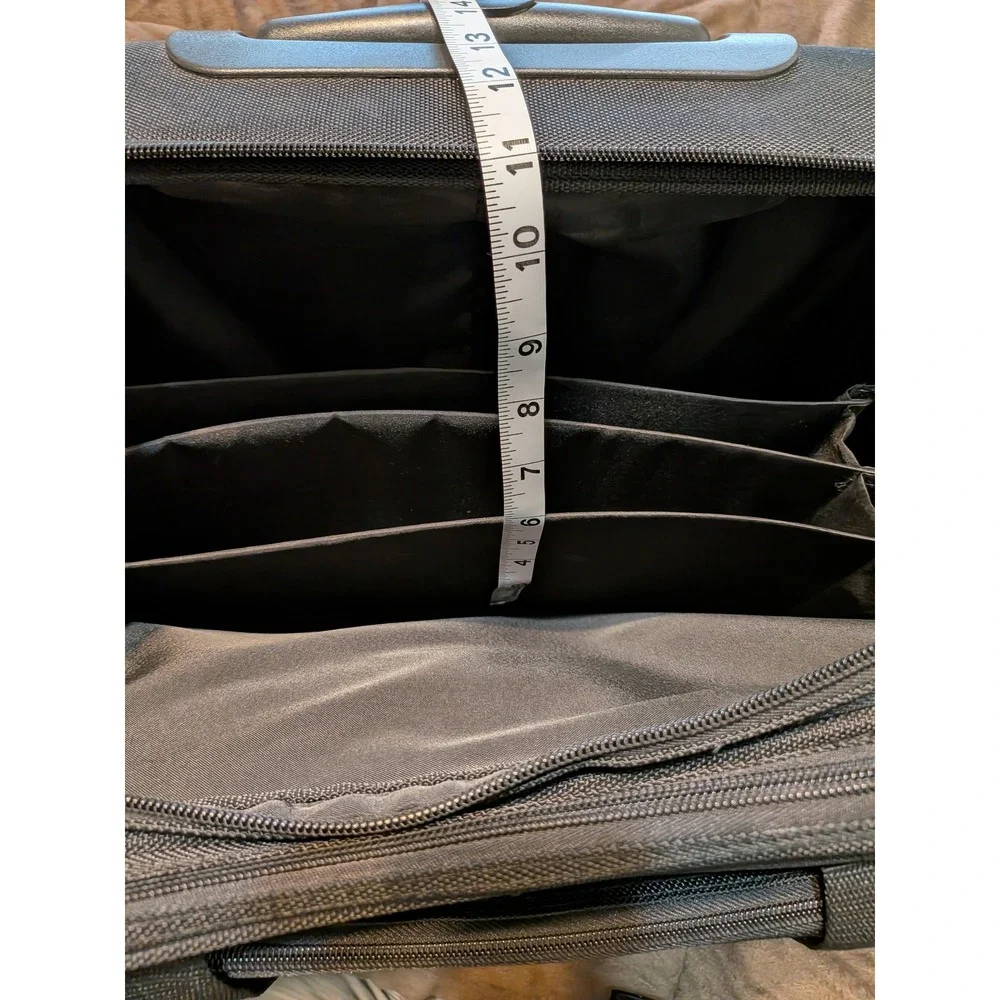 Chaps‎ Black Rolling Laptop Briefcase Ballistic Nylon Travel Business Bag